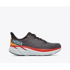Zapatillas Running Hoka Clifton 8 Antracita Rojo Hombre