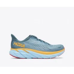 Zapatillas Running Hoka Clifton 8 Azul Amarillo Hombre